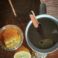 Hot toddy in the sun with honey, lemon and ginger